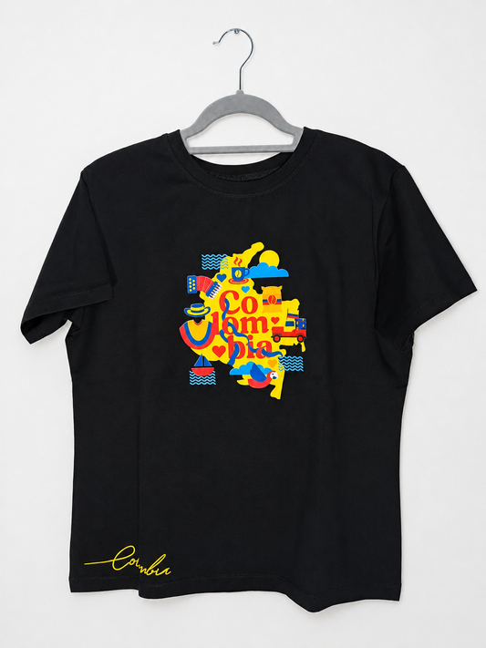 Camiseta Colombia Diseño Patriótico Unisex